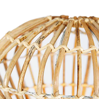 QAZQA Landelijke vloerlamp tripod bamboe met wit - Canna Diamond 6