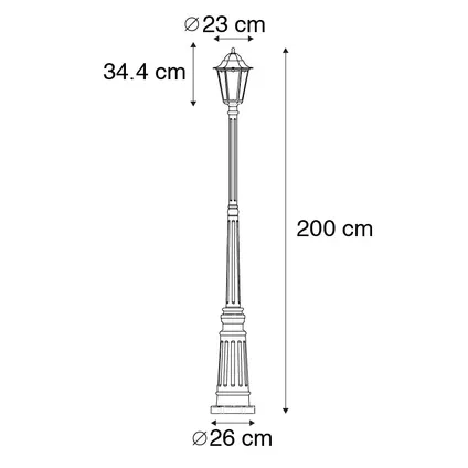 Lanterne d'extérieur classique noire 200 cm IP44 - La Havane 4