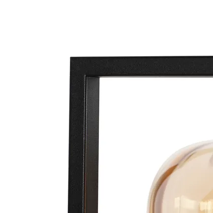 QAZQA Design vloerlamp zwart met amber glas - Qara Down 3