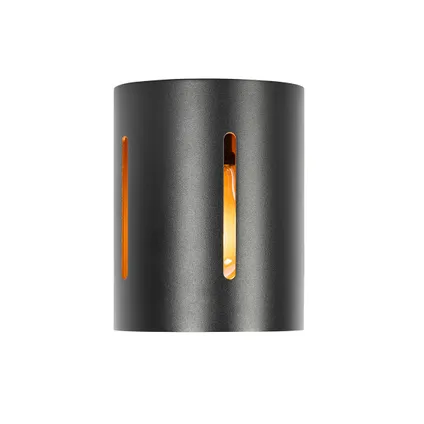 QAZQA Design plafondlamp zwart met gouden binnenkant - Yana 6