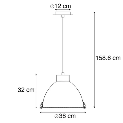 QAZQA Lot de 2 lampes à suspension industrielles blanches 38 cm dimmable - Anteros 4