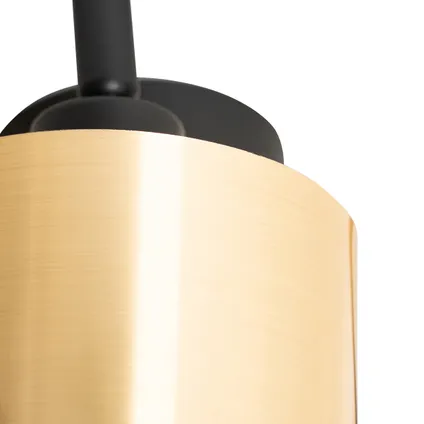 QAZQA Moderne plafondlamp zwart en goud 3-lichts - Lofty 5