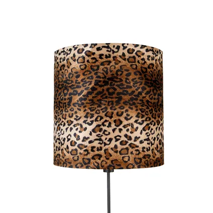 QAZQA Vloerlamp zwart kap luipaard dessin 40 cm - Parte 3
