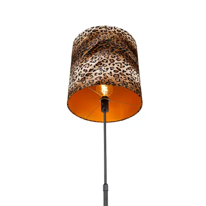 QAZQA Vloerlamp zwart kap luipaard dessin 40 cm - Parte 5