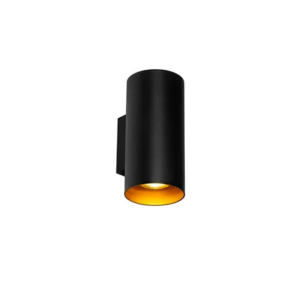 QAZQA Design wandlamp zwart met goud - Sab 2