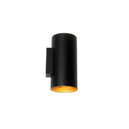 QAZQA Design wandlamp zwart met goud - Sab 7