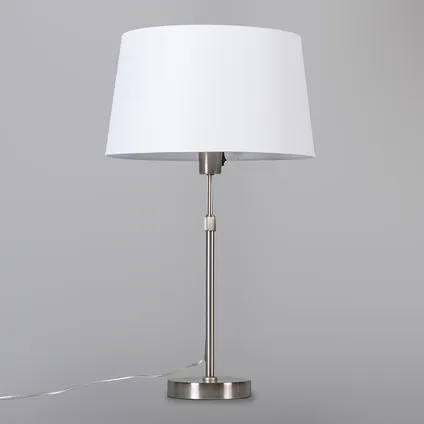 QAZQA Tafellamp staal met kap wit 35 cm verstelbaar - Parte 6