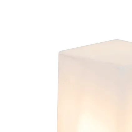 QAZQA Lampe d'extérieur sur pied noire avec abat-jour blanc opale 50 cm - Danemark 3