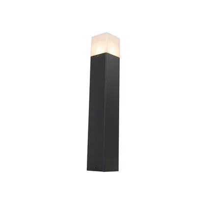 QAZQA Staande buitenlamp zwart met opaal witte kap 50 cm - Denmark 8