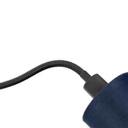 QAZQA Applique noire avec interrupteur abat-jour bleu et bras flexible - Merwe 7