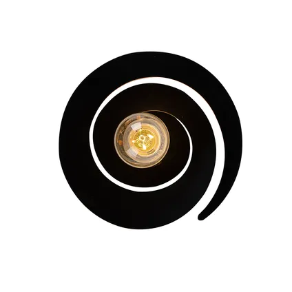 QAZQA Moderne plafondlamp met zwarte spiraal kap - Scroll 2