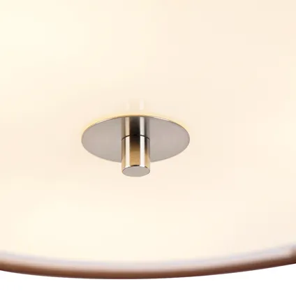 QAZQA Moderne plafondlamp bruin met wit 50 cm 3-lichts - Drum Duo 2
