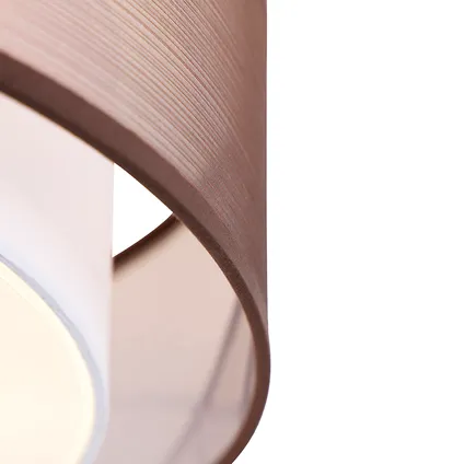 QAZQA Moderne plafondlamp bruin met wit 50 cm 3-lichts - Drum Duo 5