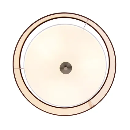 QAZQA Moderne plafondlamp bruin met wit 50 cm 3-lichts - Drum Duo 6