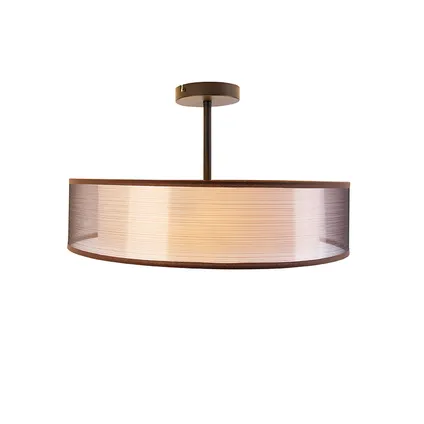 QAZQA Moderne plafondlamp bruin met wit 50 cm 3-lichts - Drum Duo 7