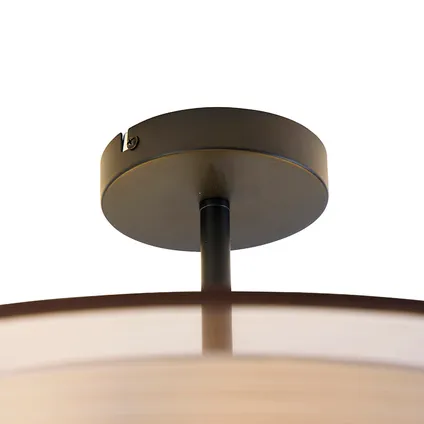 QAZQA Moderne plafondlamp bruin met wit 50 cm 3-lichts - Drum Duo 8