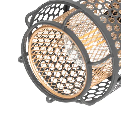 QAZQA Design plafondlamp zwart met goud 3-lichts rond - Noud 3