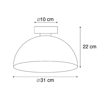 QAZQA Industriële plafondlamp roestbruin 35 cm - Magna Classic 4