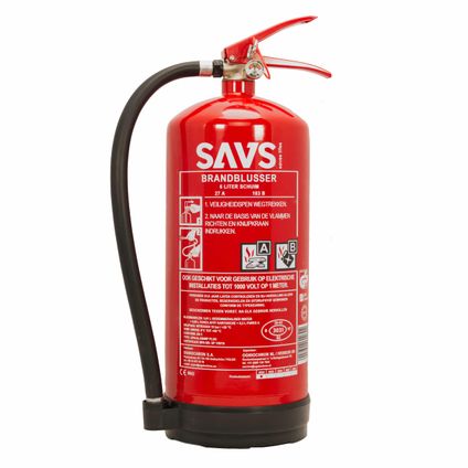SAVS Brandblusser schuim 6 liter - Met montagebeugel - 6L - Schuimblusser