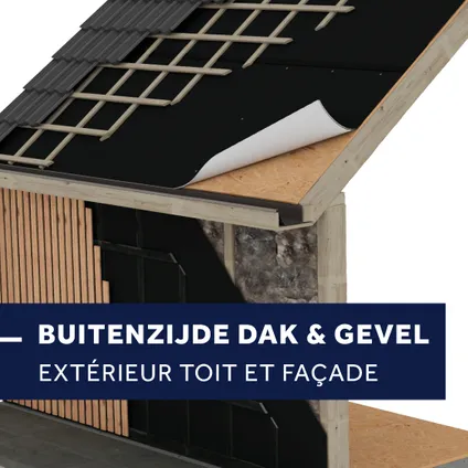 Film perméable à la vapeur et résistance aux UV Polytex Fassade Eco pour toitures et façades extérieures 1,50 x 25m 2