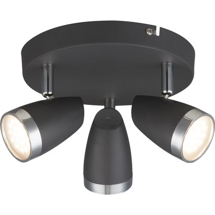 Globo Plafondlamp Nero LED metaal antraciet 3x LED
