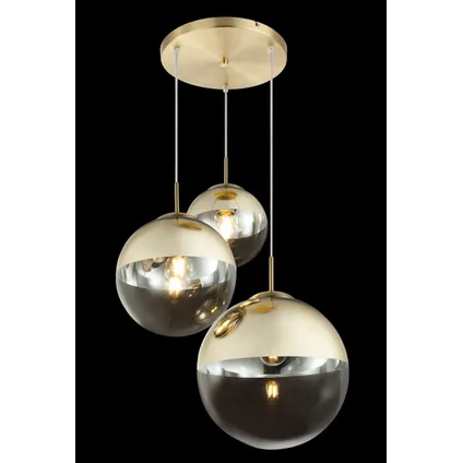 Globo Hanglamp Varus metaal goud 3x E27 3