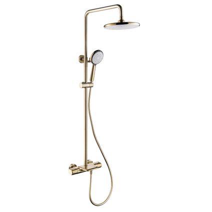 Thermostatische douche- en badkolom in geborsteld goud - Grosa