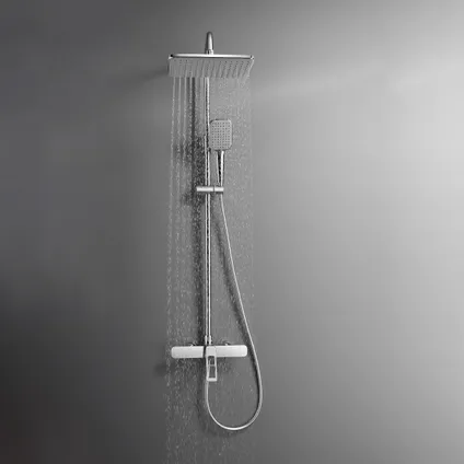 Vierkante douche- en badzuil - Chromé