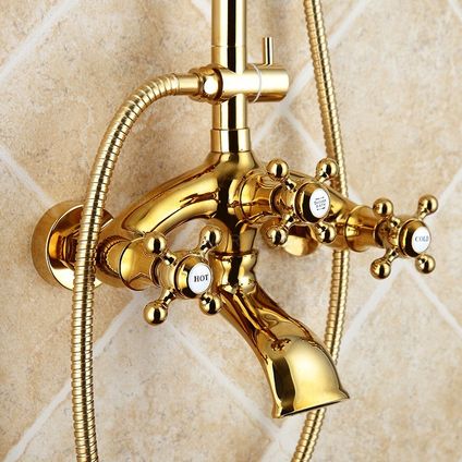 KROOS Colonne de douche mélangeur style doré forme cloche