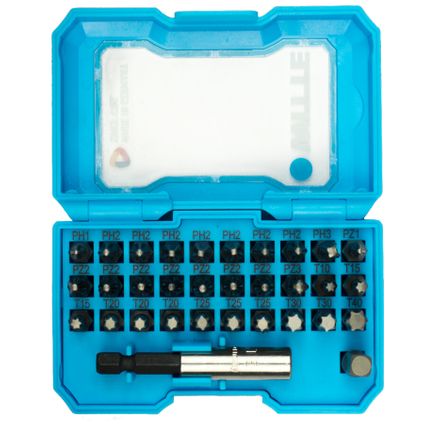 Witte bitset - PH/PZ/Torx/adapter - 32-delig - in box