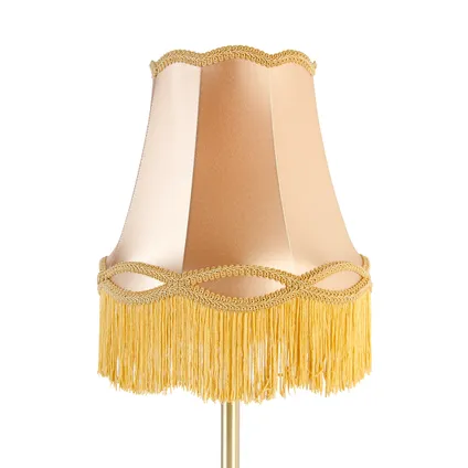 QAZQA Lampe de table classique en laiton avec abat-jour granny or 30 cm - Simplo 2