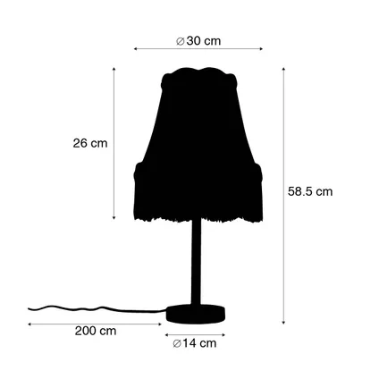 QAZQA Klassieke tafellamp messing met granny kap goud 30 cm - Simplo 4