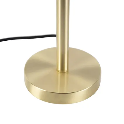 QAZQA Klassieke tafellamp messing met granny kap goud 30 cm - Simplo 8