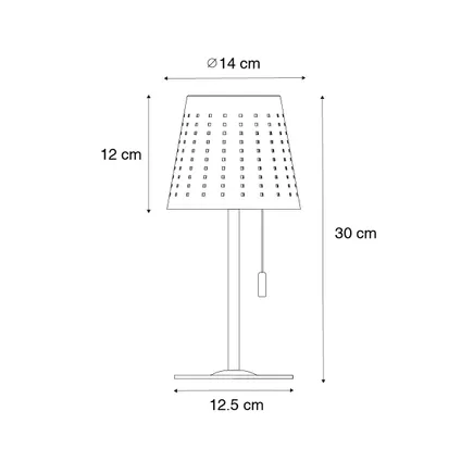 QAZQA Lampe de table d'extérieur blanche avec LED dimmable en 3 étapes rechargeable et solaire - Ferre 4