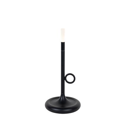 QAZQA Buiten tafellamp zwart incl. LED met touch dimmer oplaadbaar - Sjarel