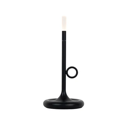 QAZQA Buiten tafellamp zwart incl. LED met touch dimmer oplaadbaar - Sjarel 6
