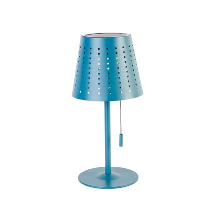 QAZQA Lampe de table d'extérieur bleue avec LED dimmable en 3 étapes rechargeable et solaire - Ferre