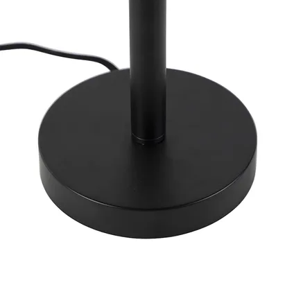 QAZQA Klassieke tafellamp zwart met granny kap goud 30 cm - Simplo 8