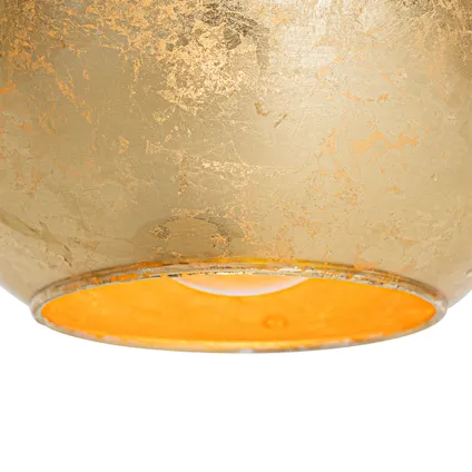 QAZQA Lampe de table design noire avec verre doré - Bert 2