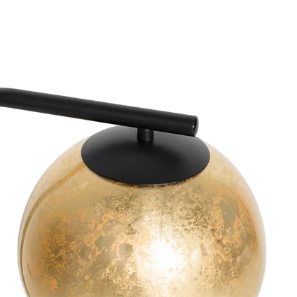 QAZQA Lampe de table design noire avec verre doré - Bert 6