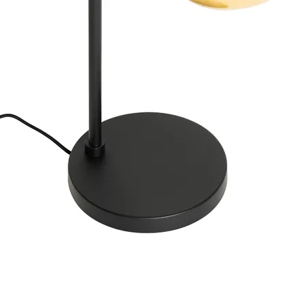 QAZQA Lampe de table design noire avec verre doré - Bert 10