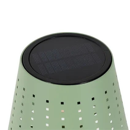 QAZQA Lampe de table d'extérieur verte avec LED dimmable en 3 étapes rechargeable et solaire - Ferre 2