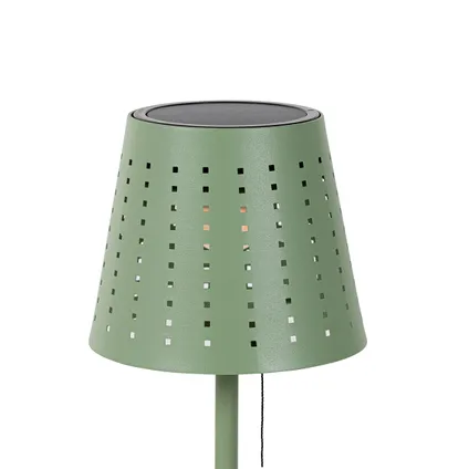 QAZQA Lampe de table d'extérieur verte avec LED dimmable en 3 étapes rechargeable et solaire - Ferre 3