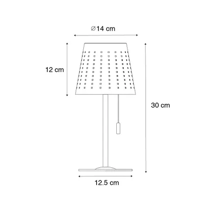 QAZQA Lampe de table d'extérieur verte avec LED dimmable en 3 étapes rechargeable et solaire - Ferre 4