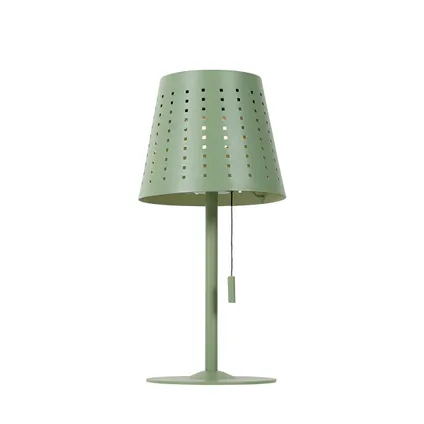 QAZQA Lampe de table d'extérieur verte avec LED dimmable en 3 étapes rechargeable et solaire - Ferre 6