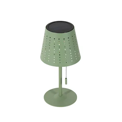 QAZQA Lampe de table d'extérieur verte avec LED dimmable en 3 étapes rechargeable et solaire - Ferre 7