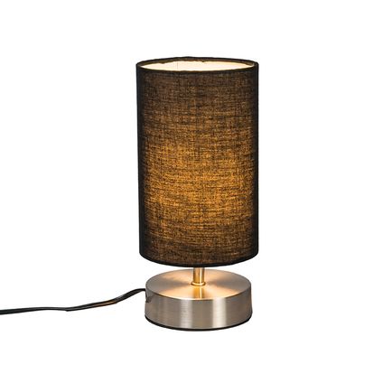 QAZQA Lampe de table moderne noire avec acier - Milo 2