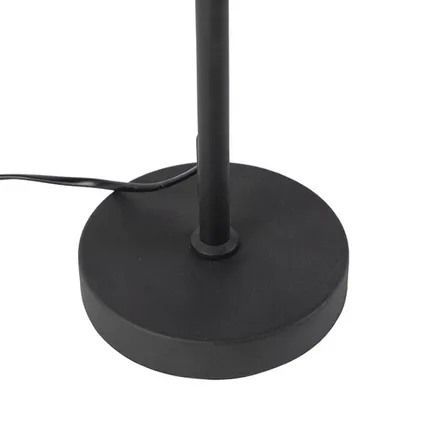 QAZQA Moderne tafellamp zwart stoffen kap grijs 25 cm verstelbaar - Parte 8