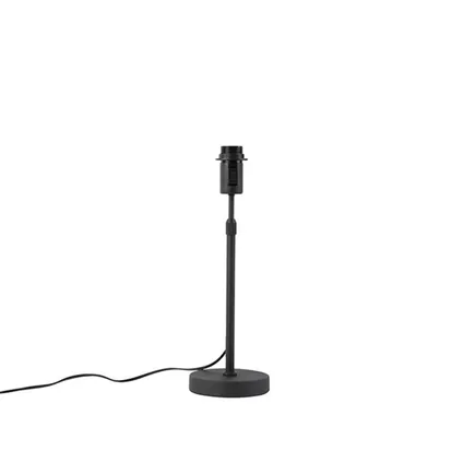 QAZQA Moderne tafellamp zwart stoffen kap grijs 25 cm verstelbaar - Parte 10