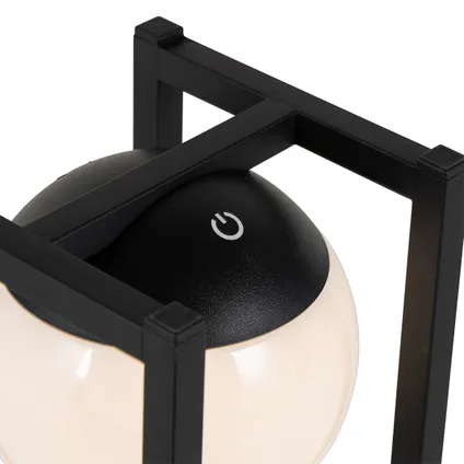 QAZQA Lampe de table d'extérieur noire avec LED avec touche rechargeable - Nowi 6